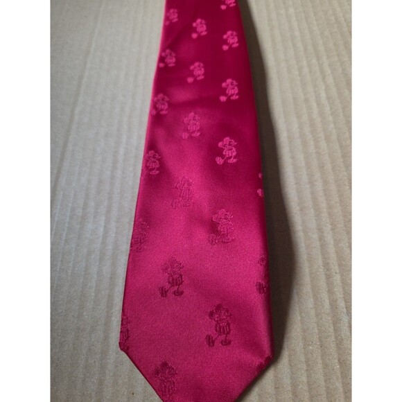 Mickey Mouse Cervantes Tie Disney Necktie Red Polyester Collectible - Picture 2 of 5